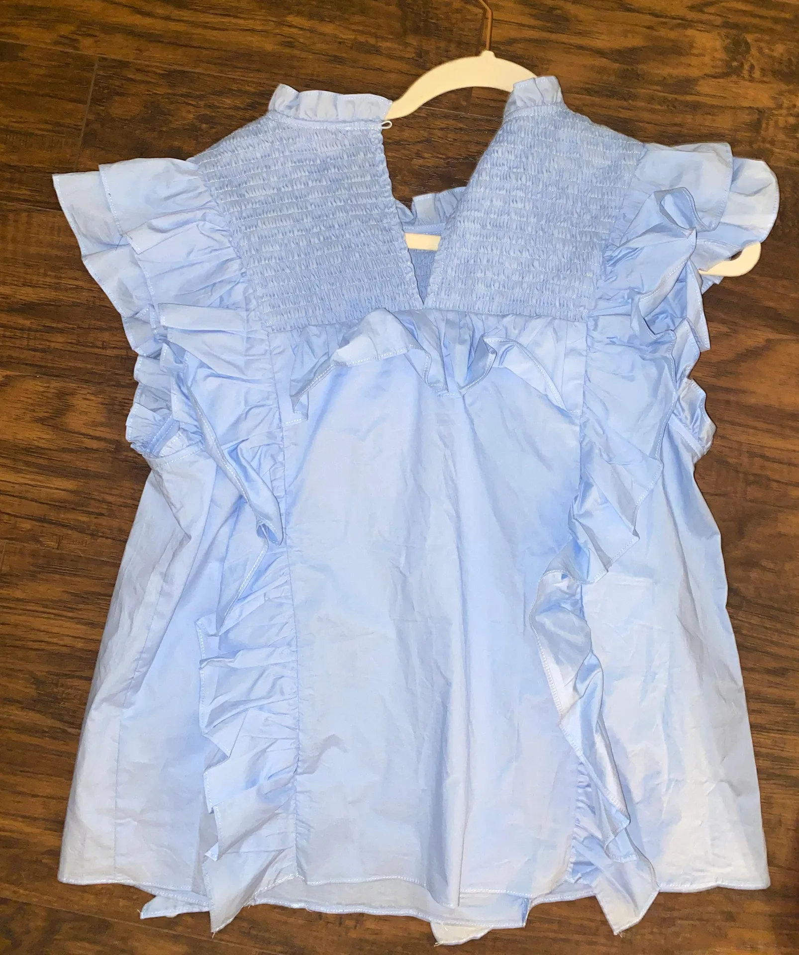 Smocked Top light blue Size L - Image 3