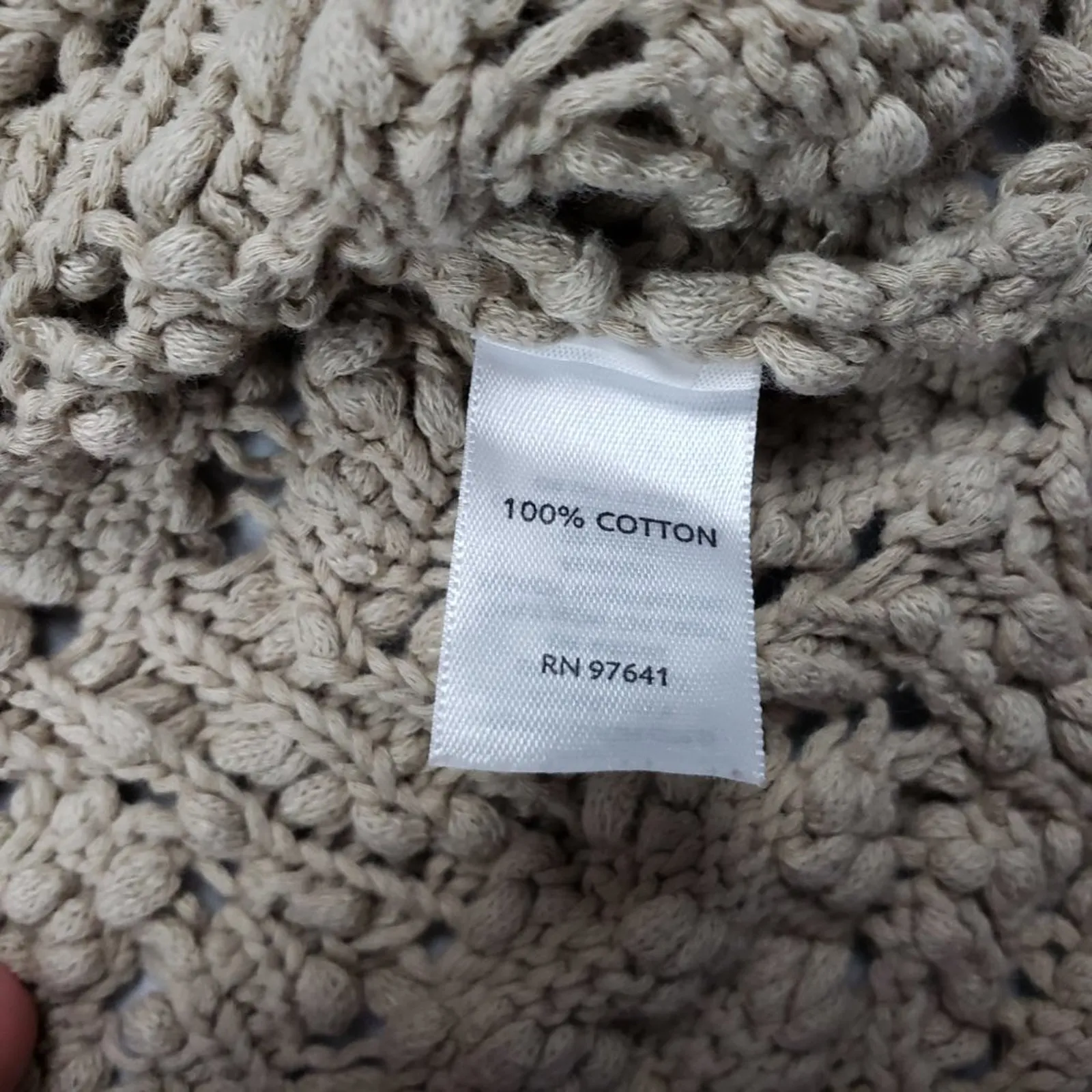 J. Jill Beige Crochet Knit Pullover Half - Image 4