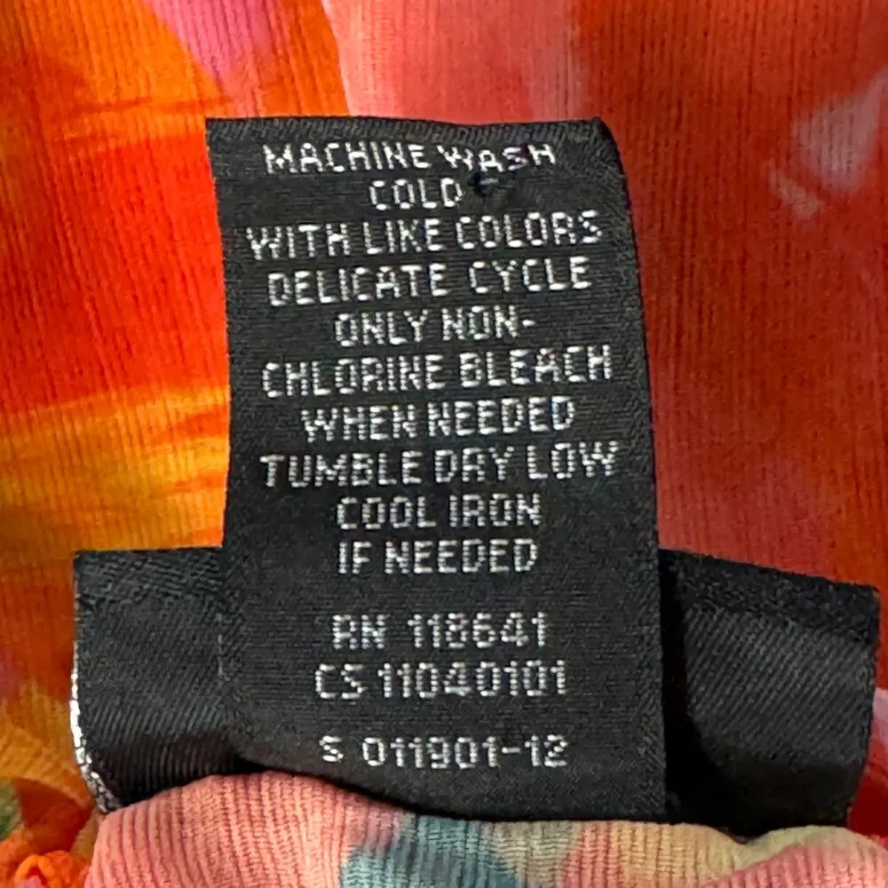 Lane Bryant SZ 18/20 Top Floral Semi-Sheer Boat Neck 3/4 Balloon Sleeves Smocked - Image 9