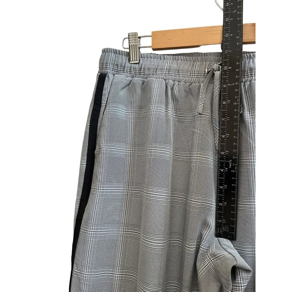 Walter Baker Gray Glen Chek Black Tuxedo Stripe Jogger Size Medium - Image 6