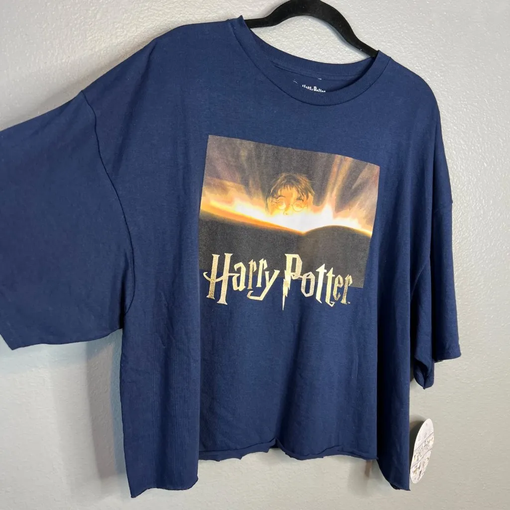 Harry Potter Boxy Tee T-Shirt Womens Plus Size 3X Navy Blue Crop‎ NWT - Image 5
