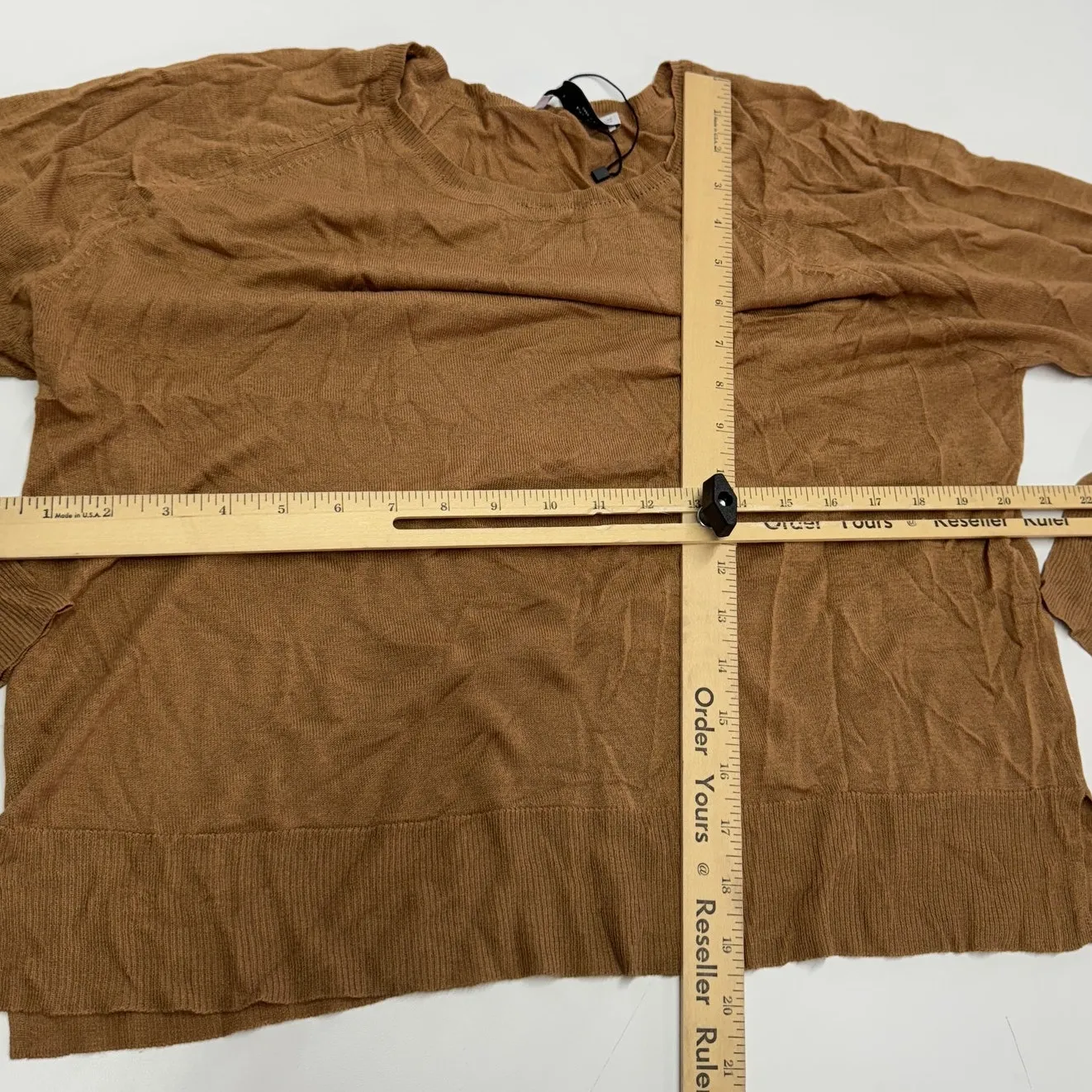 Zara Sweater Womens Large Brown Knit Basic Fine Knit Top Lightweight‎ - Image 8