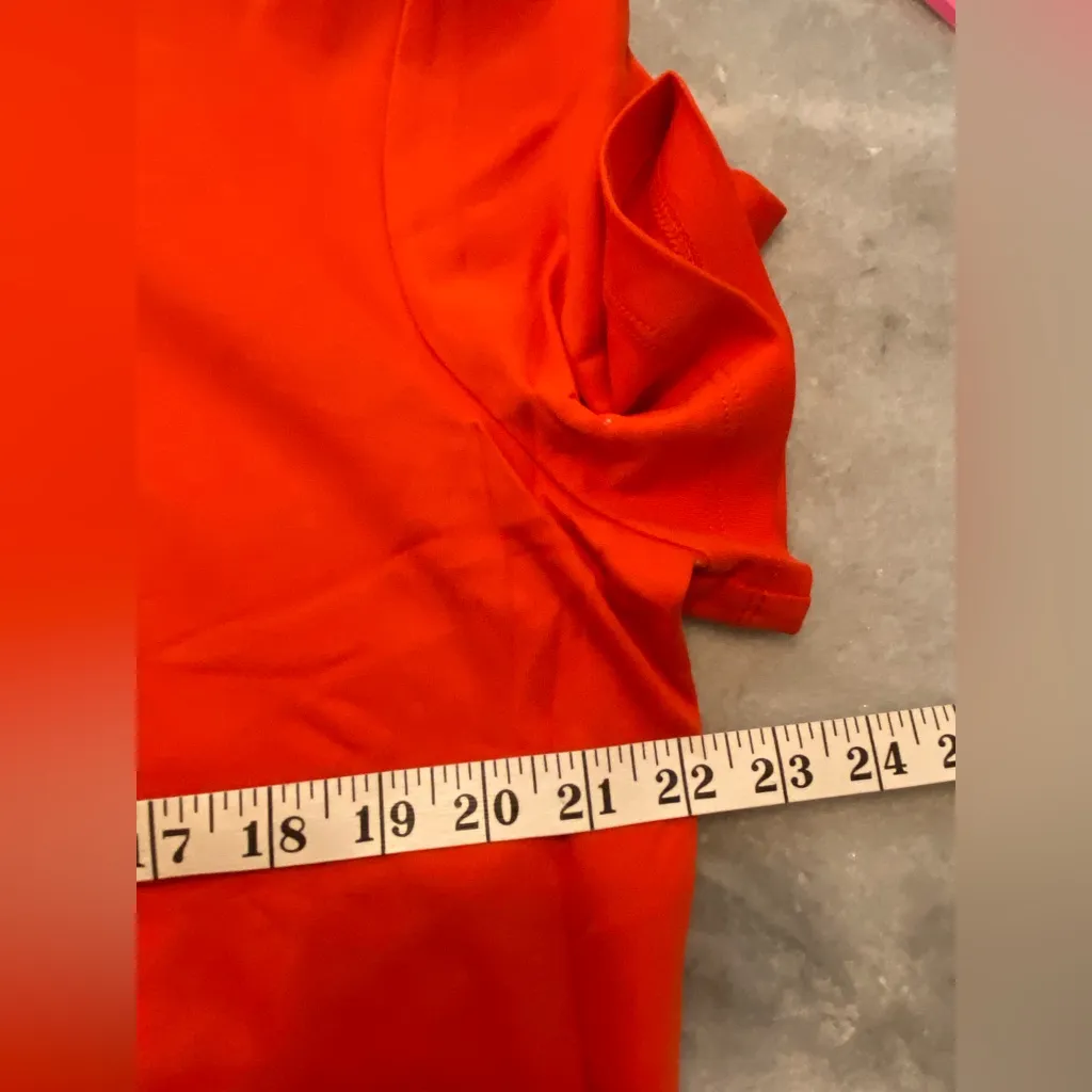 NWT L.L. Bean Size XL Orange Short Sleeve Cotton Stretch Crew Neck Tee Shirt - Image 6