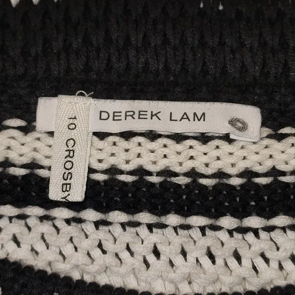 Derek Lam 10 Crosby Womens Black White Cashmere Blend Pullover Sweater‎ Medium - Image 4