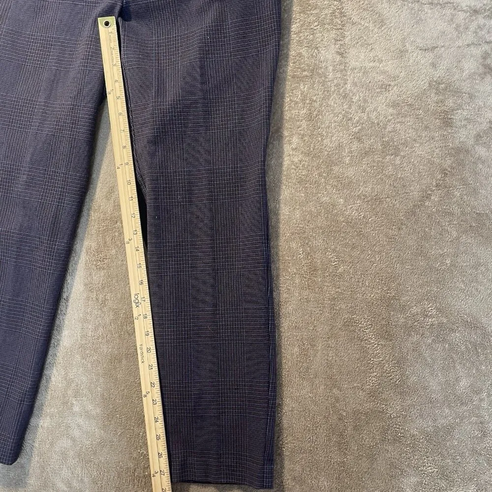 J. Jill Pants Women's Size 10 Plaid Work Purple Stretch Mid Rise Career Purple - Image 7