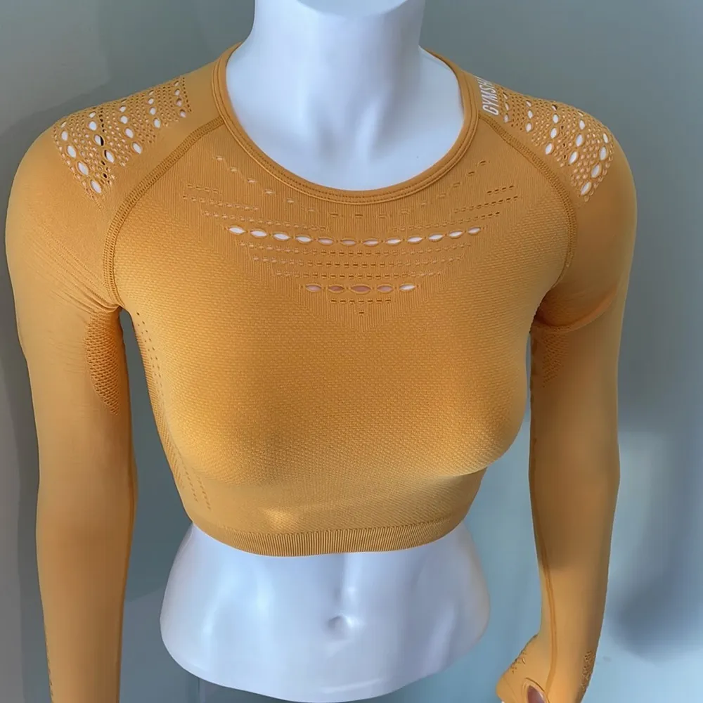 Gymshark Flawless Knit Crop Top in Yellow Citrus NEW - Image 2
