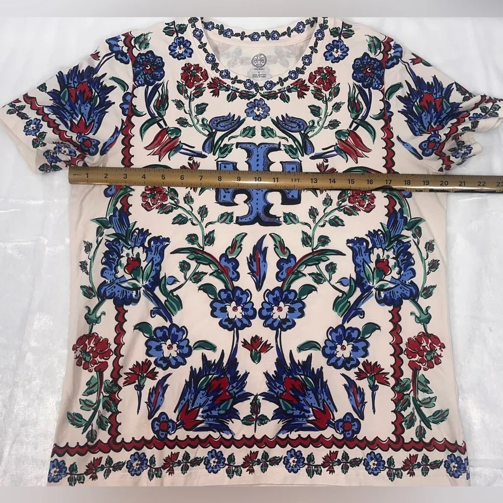 Tory Burch  Porcelain Thistle T Shirt Short Sleeve Women’s Large - Image 7