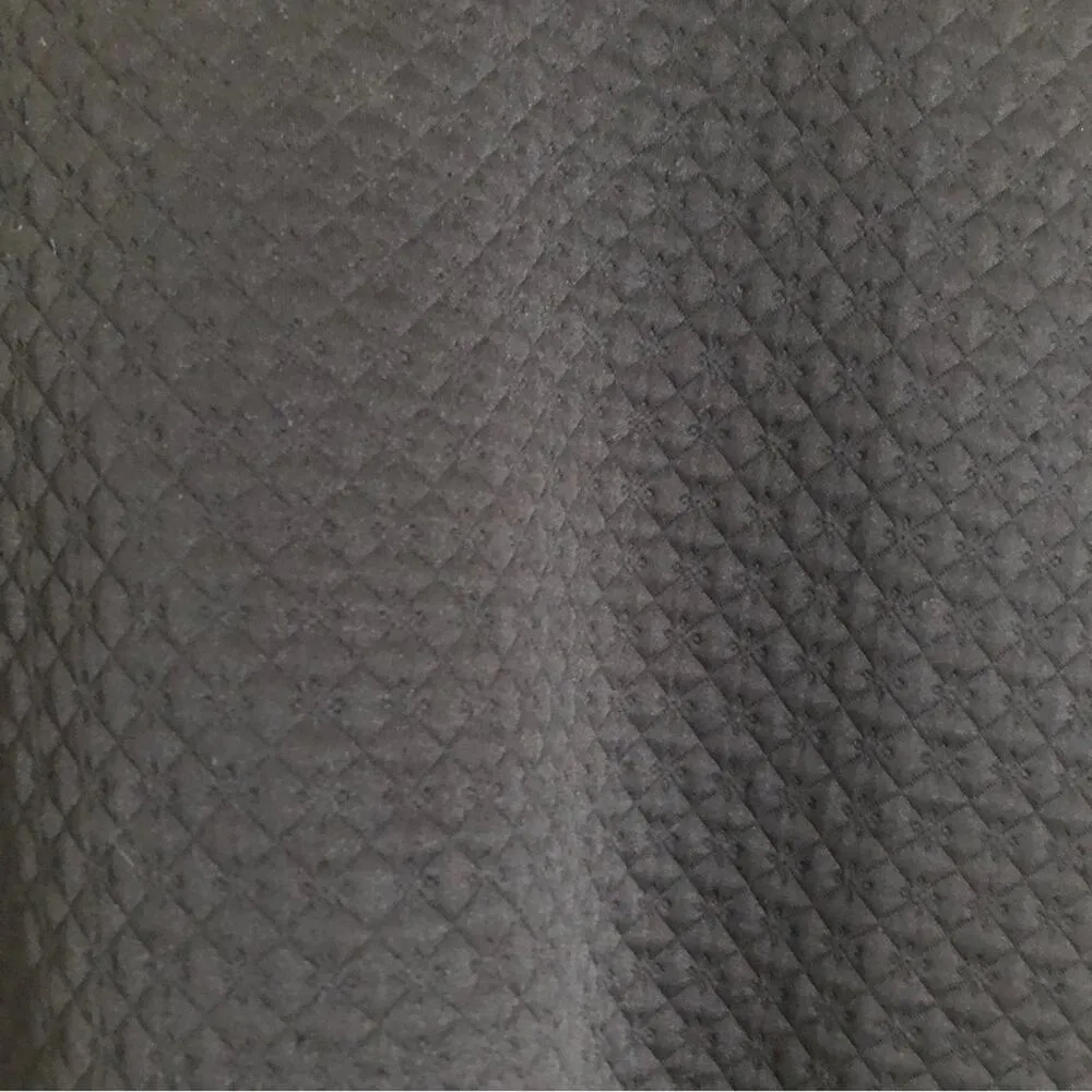 Rafaella Black Quilted Silver Metal Accent Short Sleeve Round Neck Blouse Top - Image 4