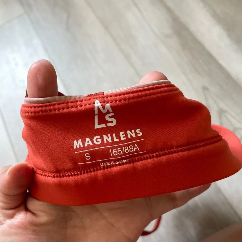 MAGNLENS Colorblock Racerback Sports Bra Red (Small) colorful workout athleisure - Image 4