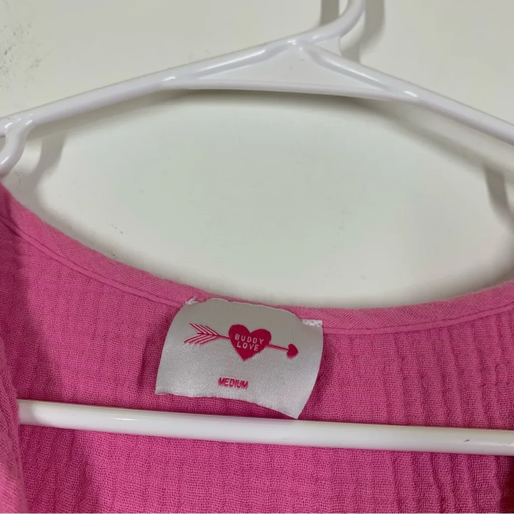 Buddy Love Carmen Cover Up Maxi Dress Size Medium Pink - Image 13