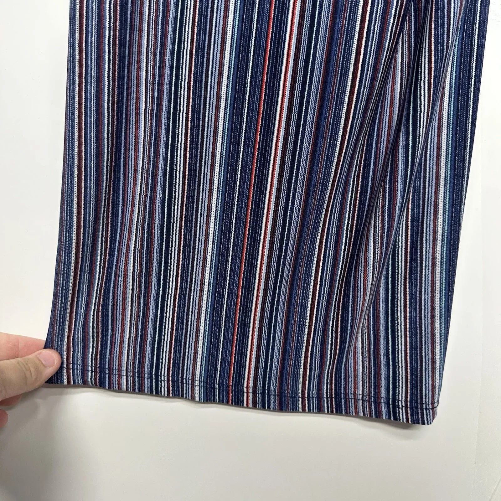 Christopher & Banks Women’s Pants Size Large Blue Multicolor Striped Wide Leg - Image 9