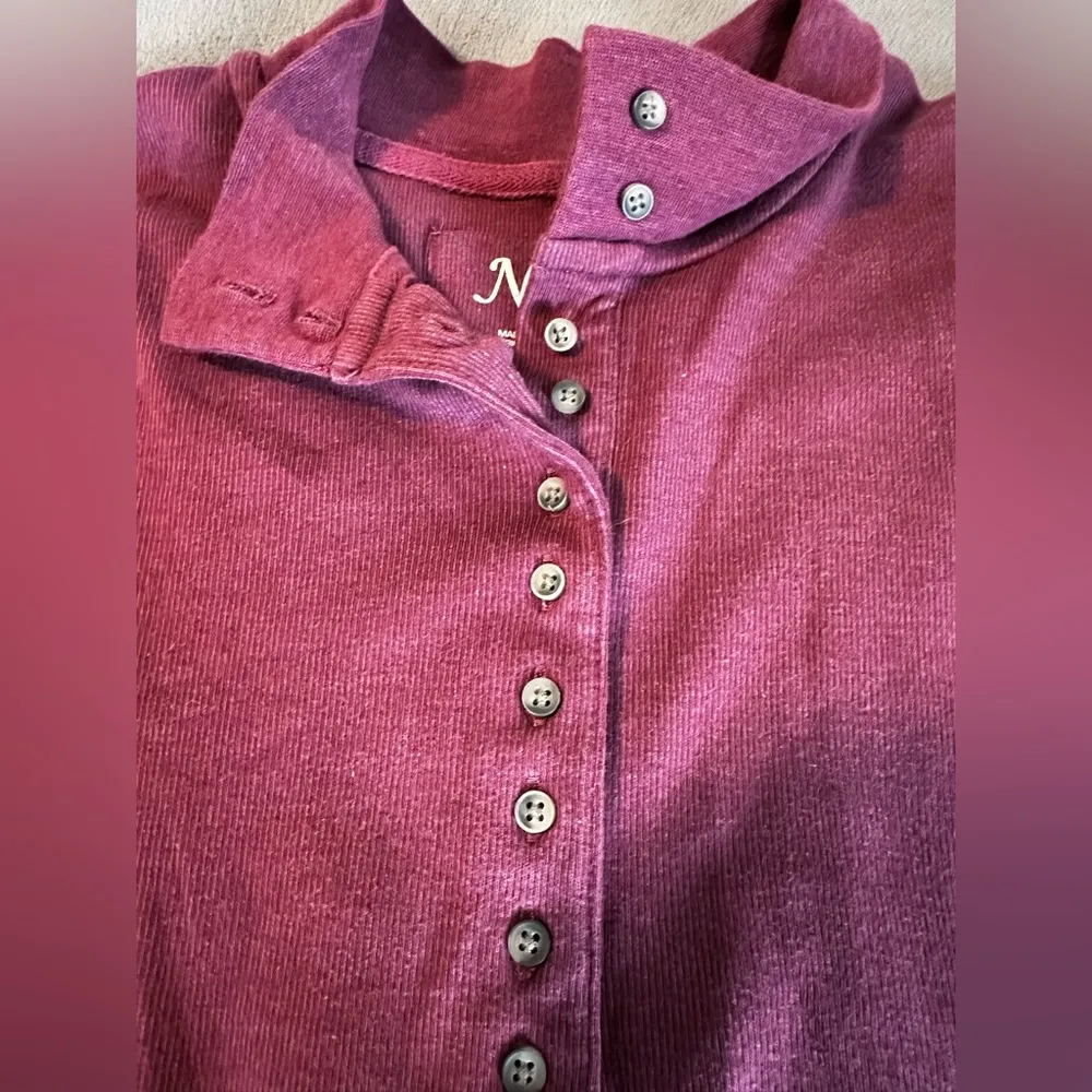 Women Pink/Purple Natural Reflections Henley Pullover Cotton Blend Small petite - Image 7