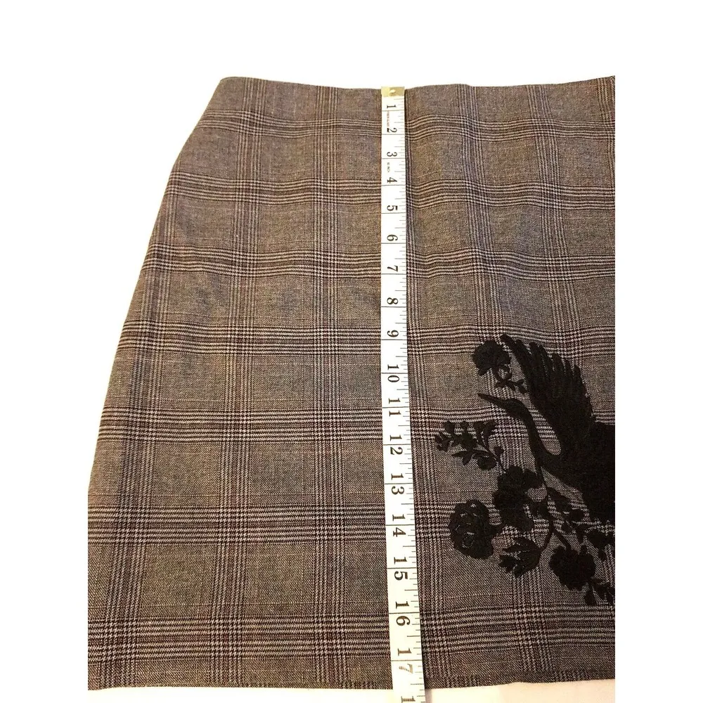 Womens Skirt Size 2 Embroidered Duck Plaid Career Office Wear Plaid Preppy - Image 12