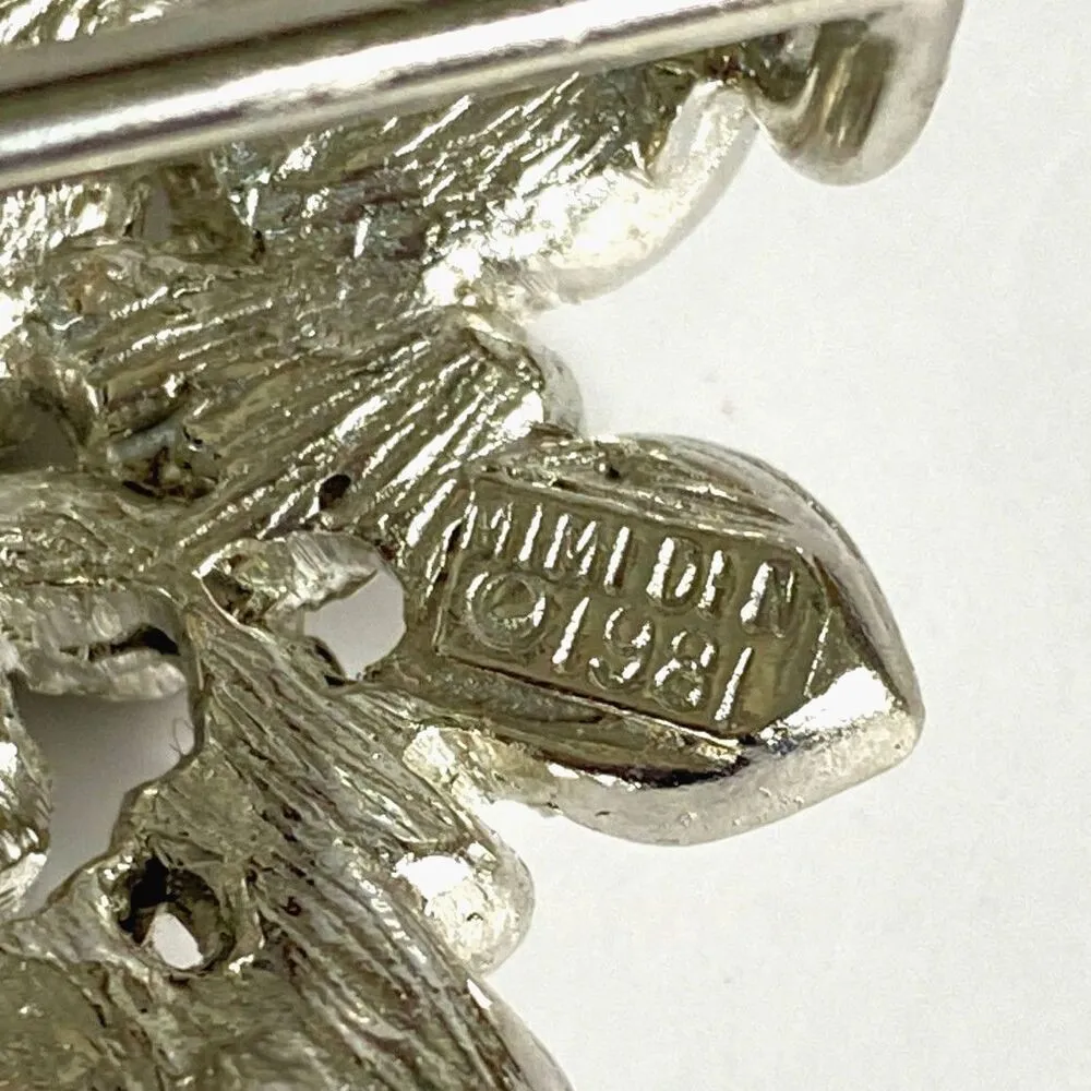 Vintage Mimi Di N Designer Belt SILVERTONE Buckle Floral 1981 Retro Fashion 80s Silver - Image 4