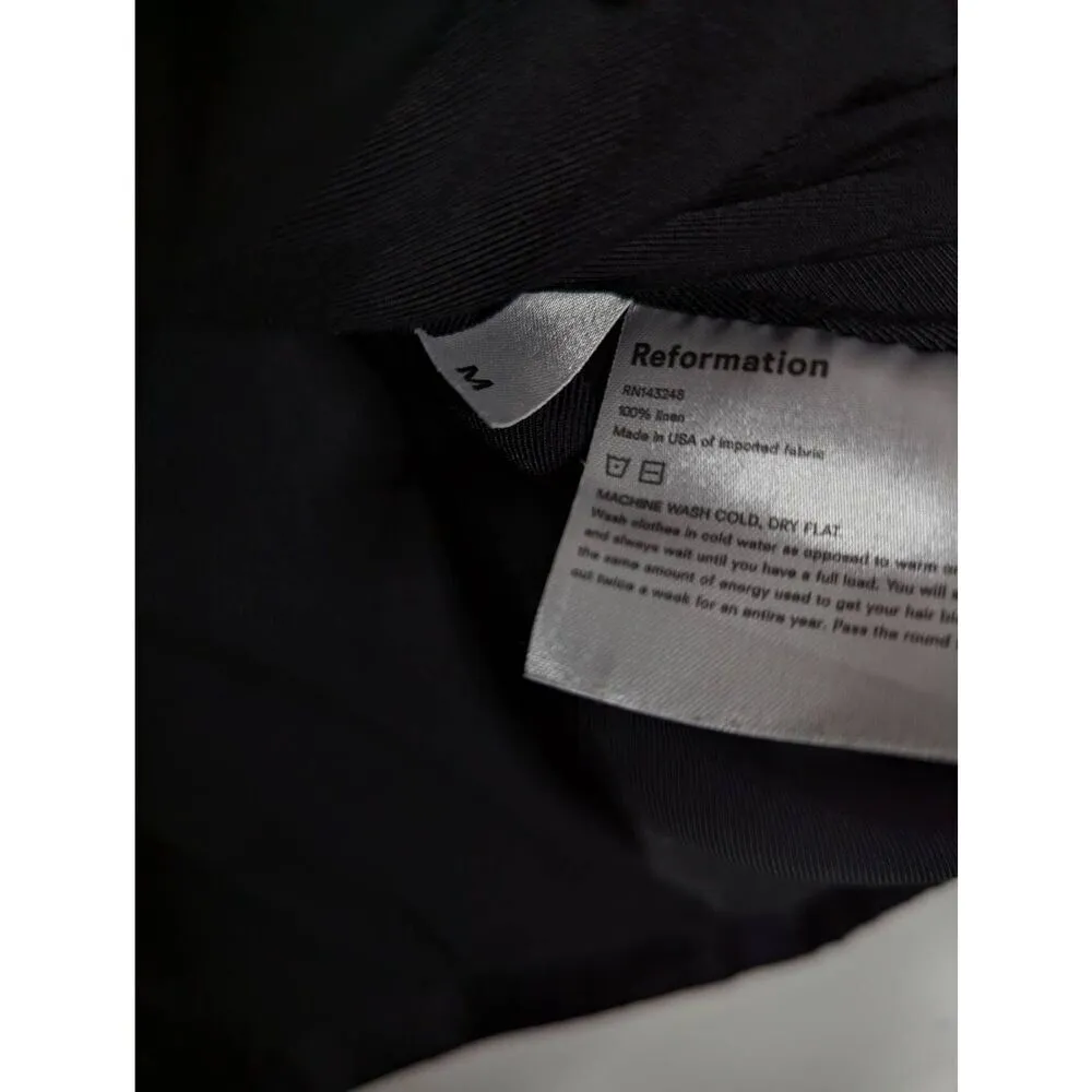 Reformation Maxwell linen black blazer dress Medium - Image 10