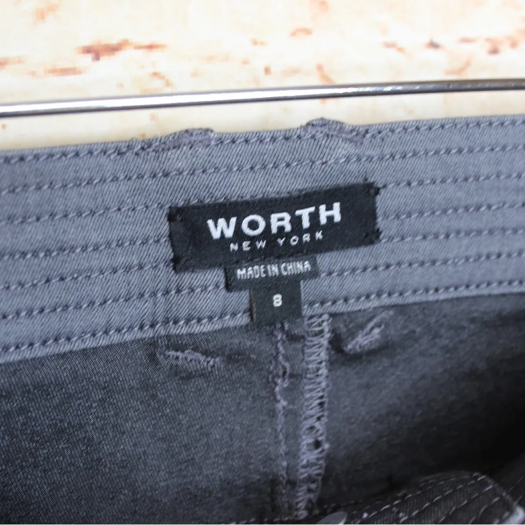 Worth Women's Charcoal Cropped Pants Gray Size 8 - Image 7