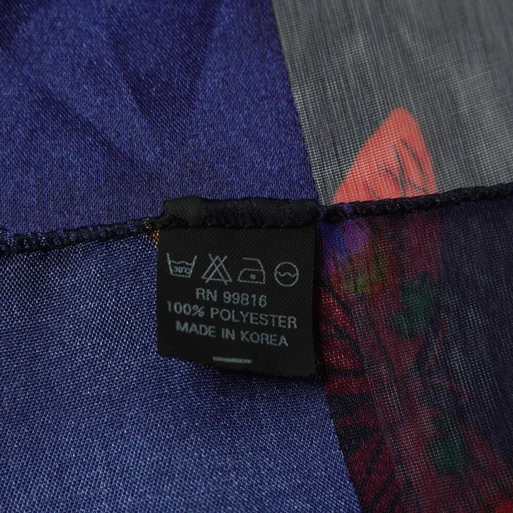 Butterfly Scarf Blue Multicolor‎ Rainbow Art to Wear Whimsical Fairy Boho Twee - Image 4