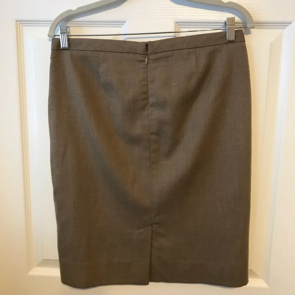 GAP Skirt Wool Brown-Tan Heathered Pencil Skirt w/ Slit Sz 4 EUC Business Casual - Image 5