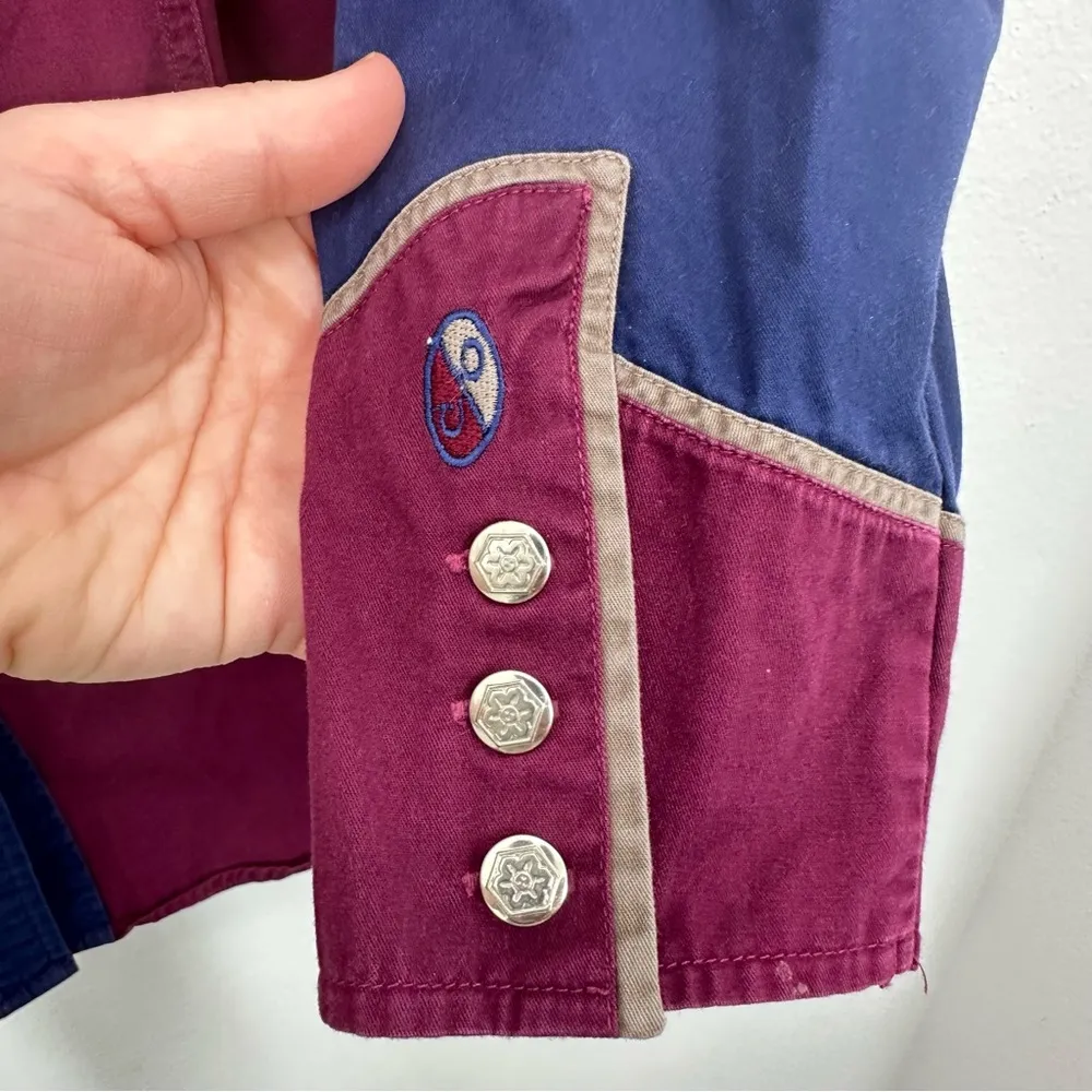 Vintage Cumberland‎ Western Two Tone Rodeo Pearl Snap Women's Shirt Size XL Blue - Image 5