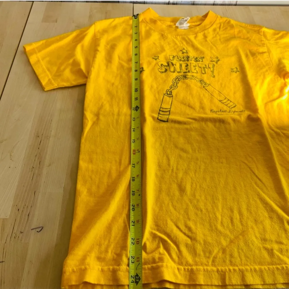 Napoleon Dynamite 2004 Promo “Flippin Sweet!” T shirt Yellow size small - Image 3