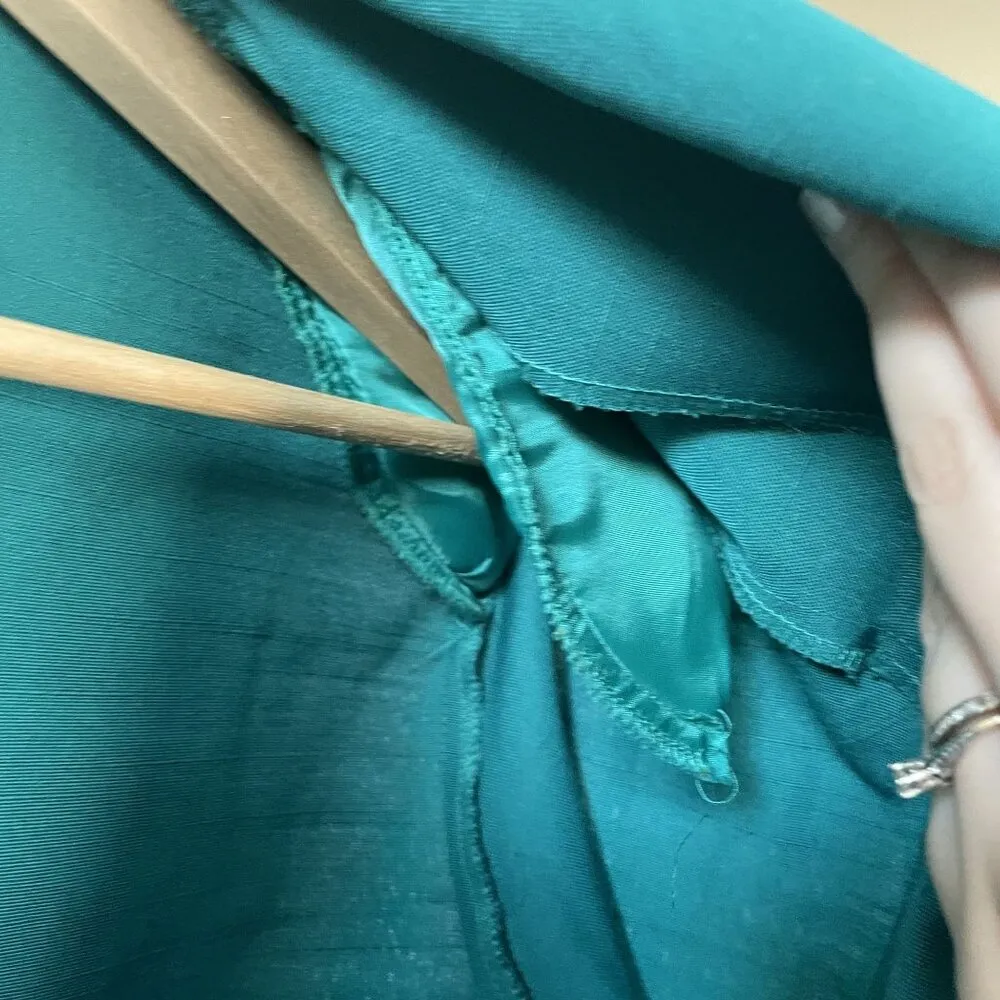 Requirements Petite turquoise blazer women's 14 pockets shoulder pads vintage - Image 8