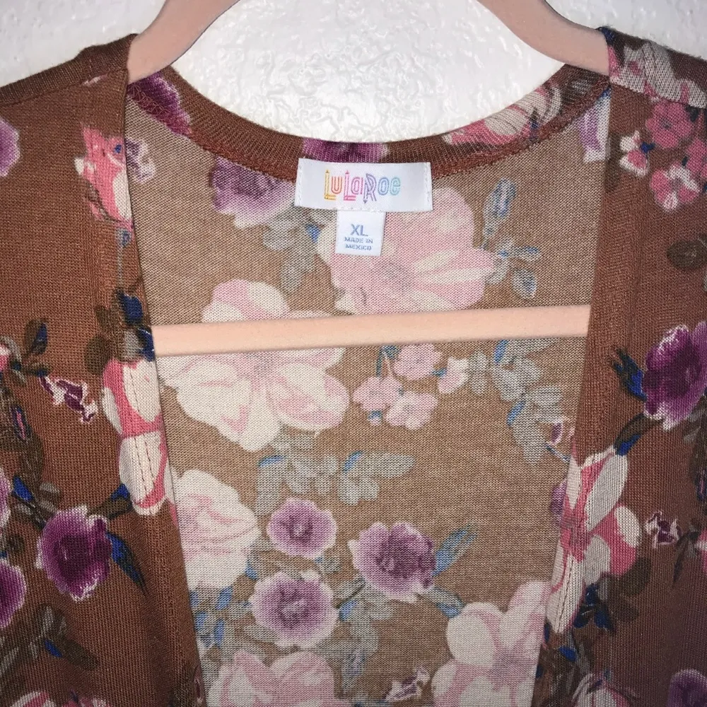 LuLaRoe Sweater Sarah Cardigan, Floral Flowers Sz XL BNWT Open Front Duster - Image 6