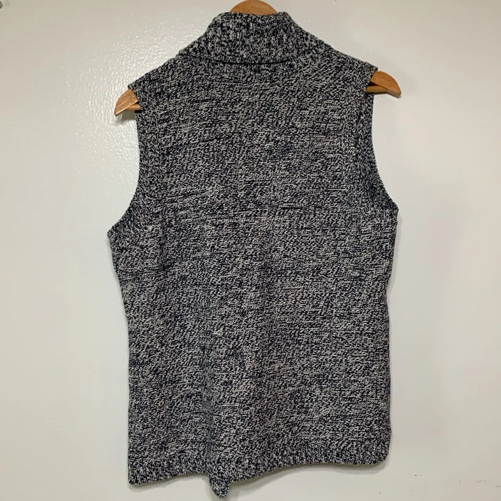 Chaps Navy/White Cardigan Knitted Sweater Vest Size L - Image 5