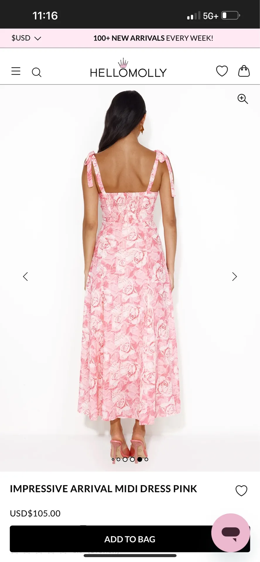 Hello Molly Midi Pink Dress - Image 5