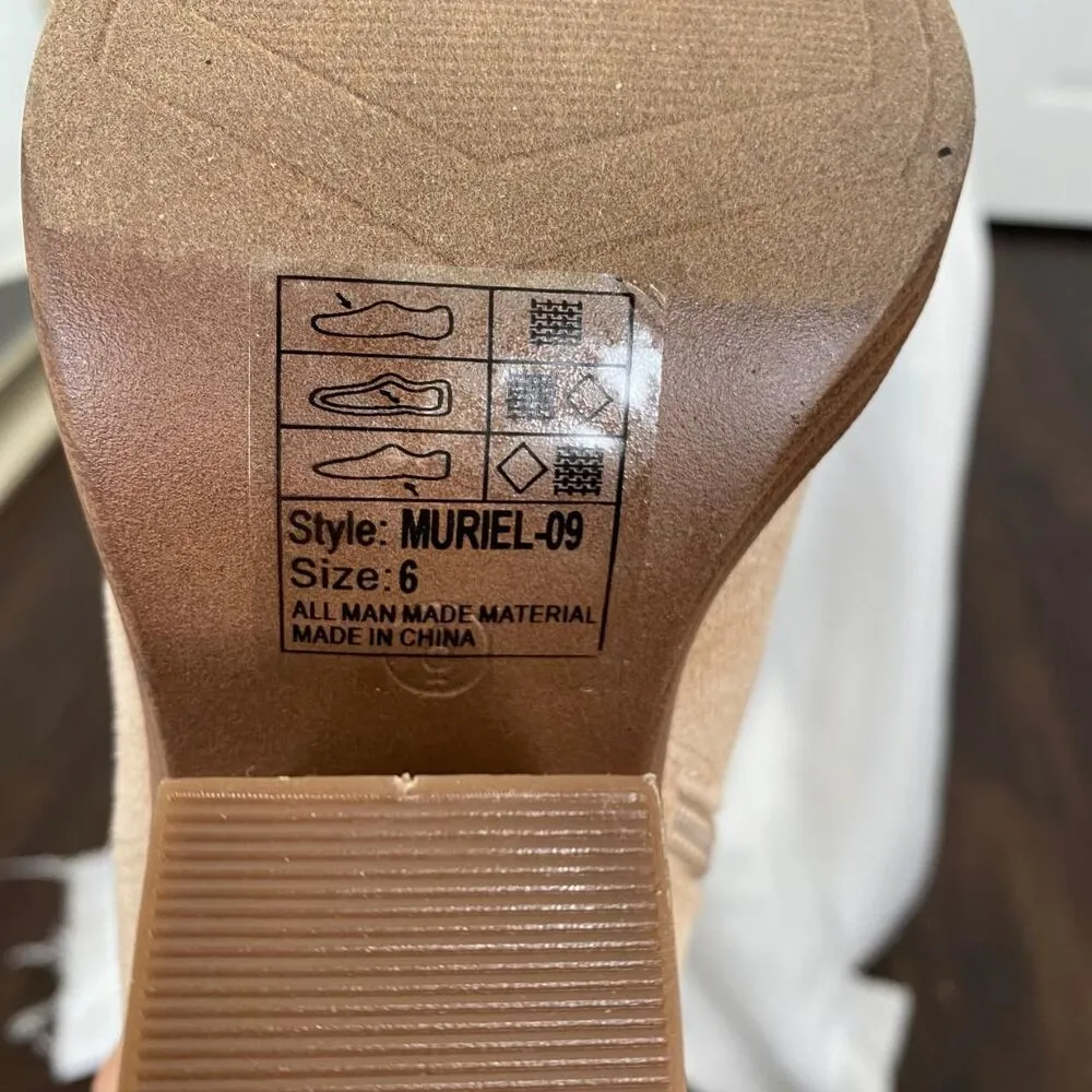 NWOB Faux Suede Cream Tan Boho Cowgirl Western Boots US 6 - Image 7