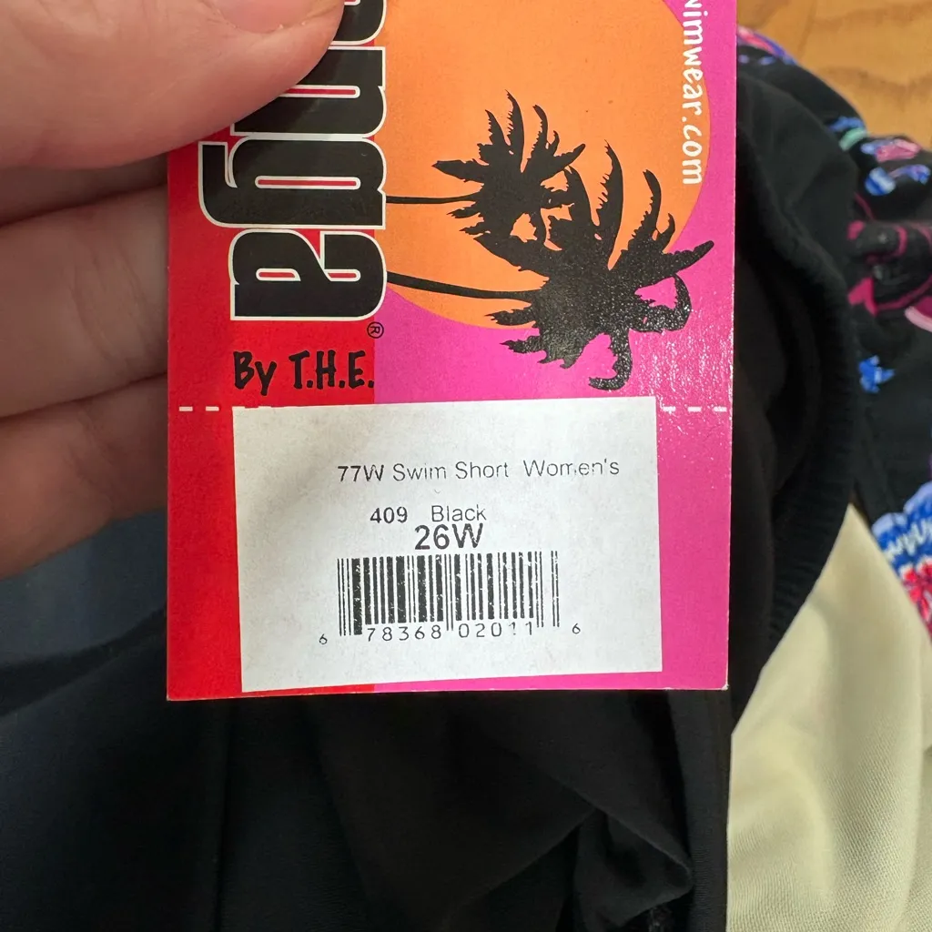 T.H.E. Blouson Tankini Top Swim Shorts Floral Black plus size 26W NWT Mastectomy - Image 13