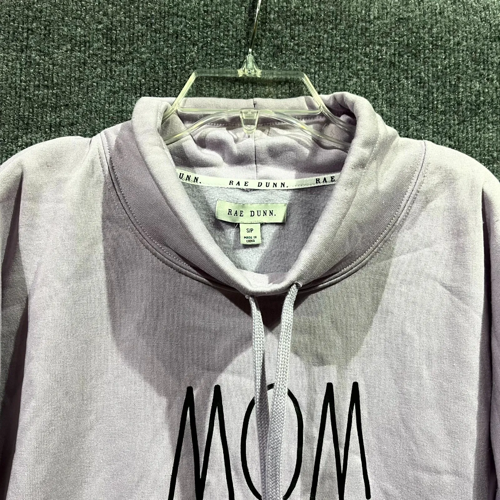 Rae Dunn Mom Life Sweatshirt Women Small Plum Fleece Lined Mock Neck Street Wear - Image 3