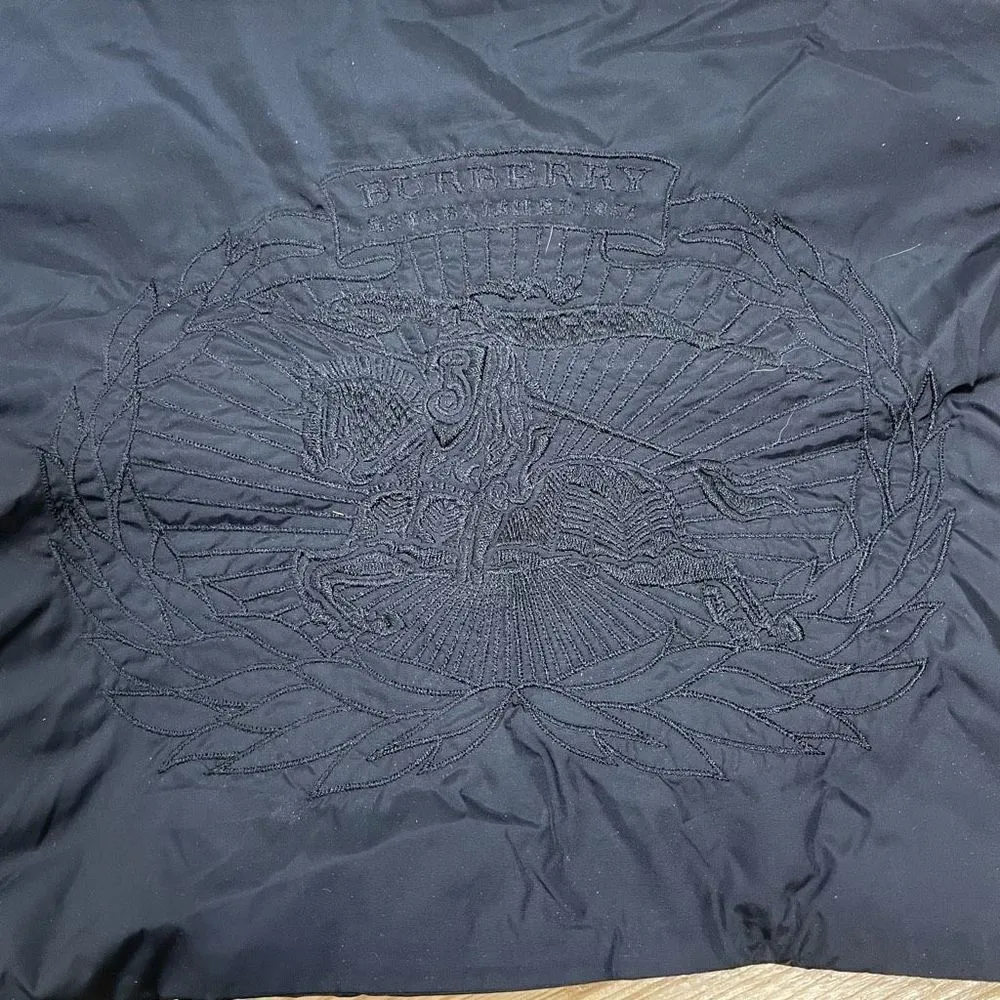 Burberry Black Pouch Travel Bag Embroidered Knight Horse Nova Check Cosemetics - Image 2