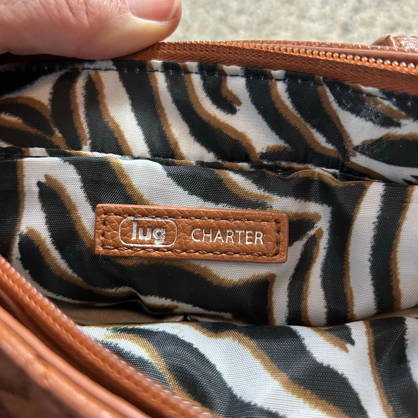 Lug Charter Classic VL Convertible Tote Bag Vegan Leather Brown Tan - Image 4