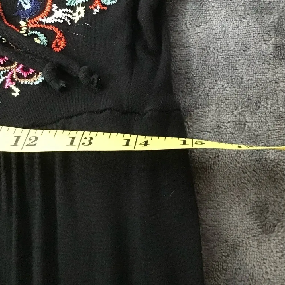 Design History Womens Sz Sm Maxi Dress Embroidered Fairy Core Coquette Black - Image 6