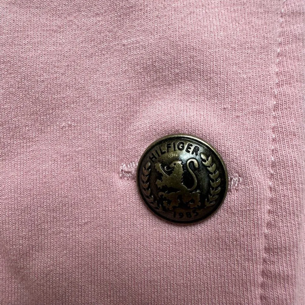 VINTAGE Tommy Hilfiger Pink Double-Breasted Jacket Military Y2K - Size Small - Image 4