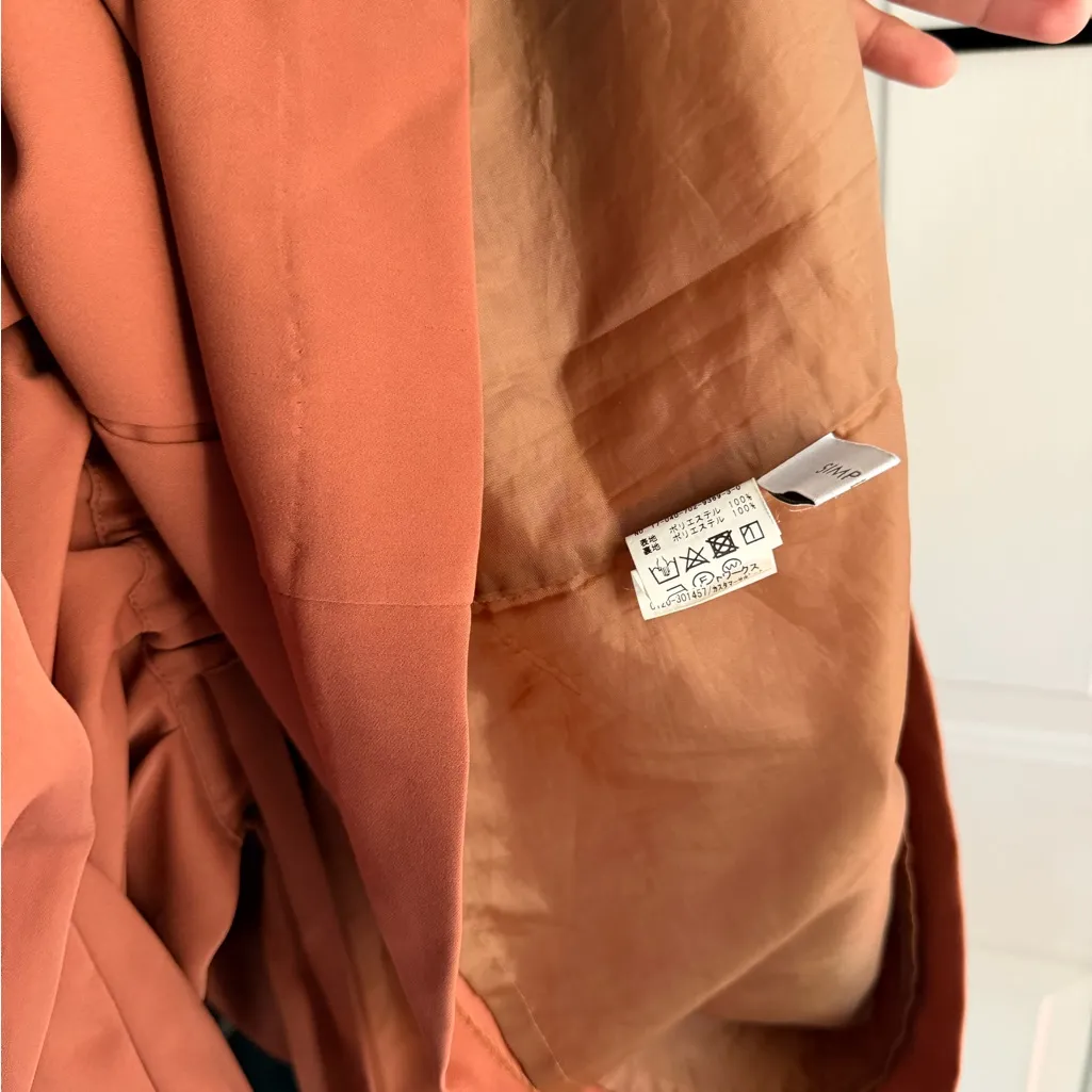 SIMPLICITÉ Rust Midi Dress with Tie Waist & Pockets | SIZE S - Image 11