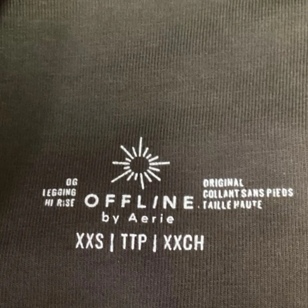 OFFLINE By Aerie Gray High Waisted Faux Denim Athletic Leggings Pants Size XXS - Image 4