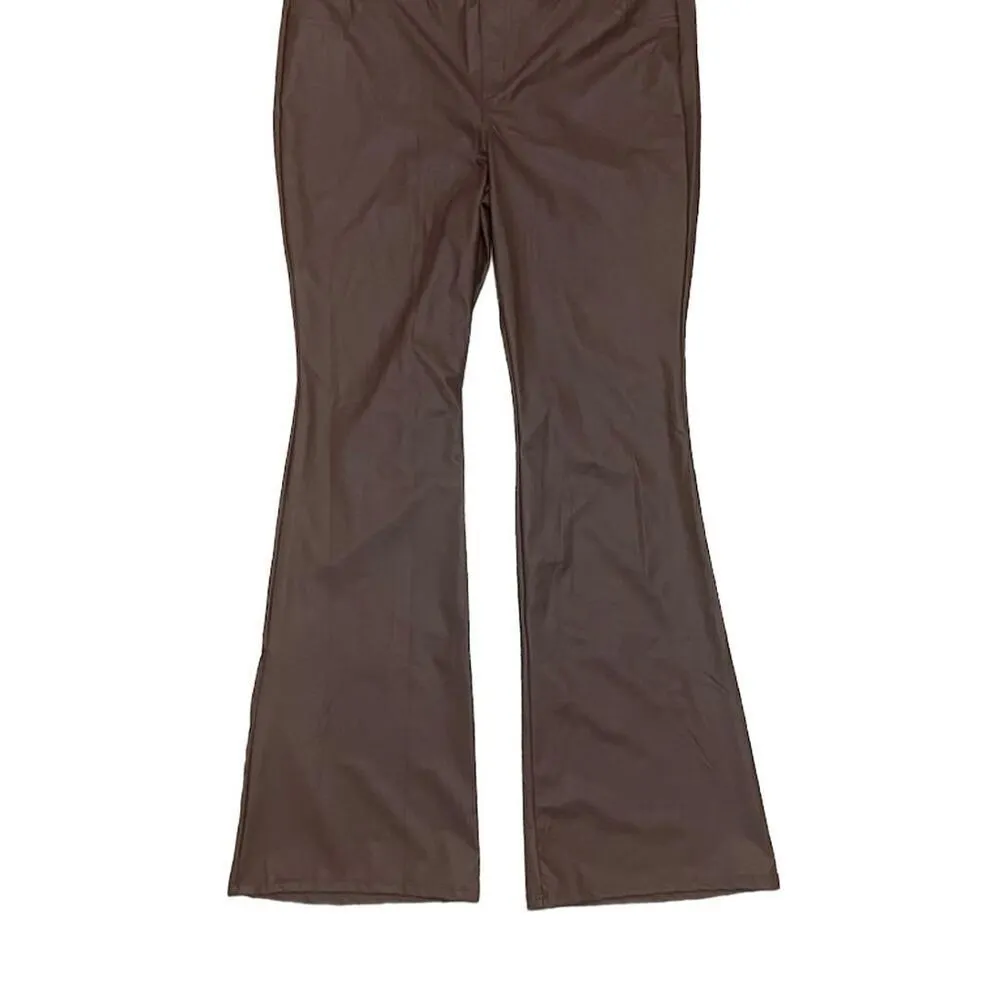 Torrid 2 Faux Leather Signature‎ Waist Mid Rise Boot Leggings Brown Sz 2x 18 20 - Image 3