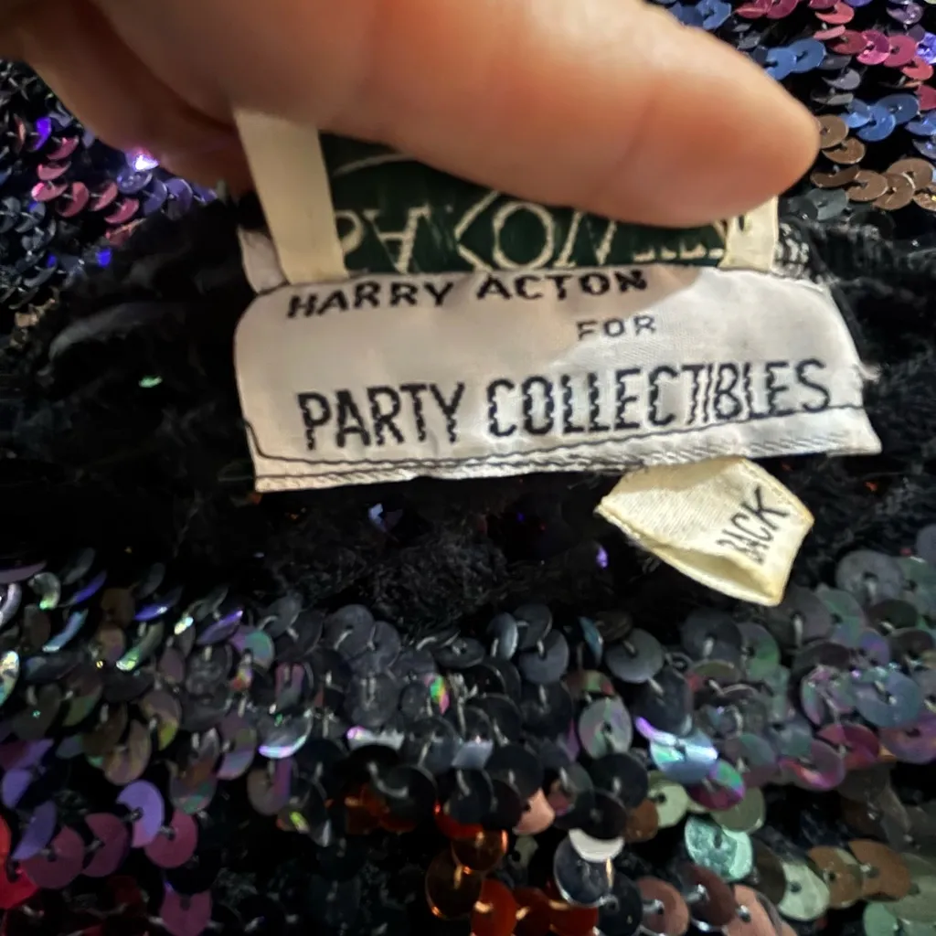 Sequin Party Top Vintage 80s Sparkly Fun Shiny Statement Glittery Festive - Image 6