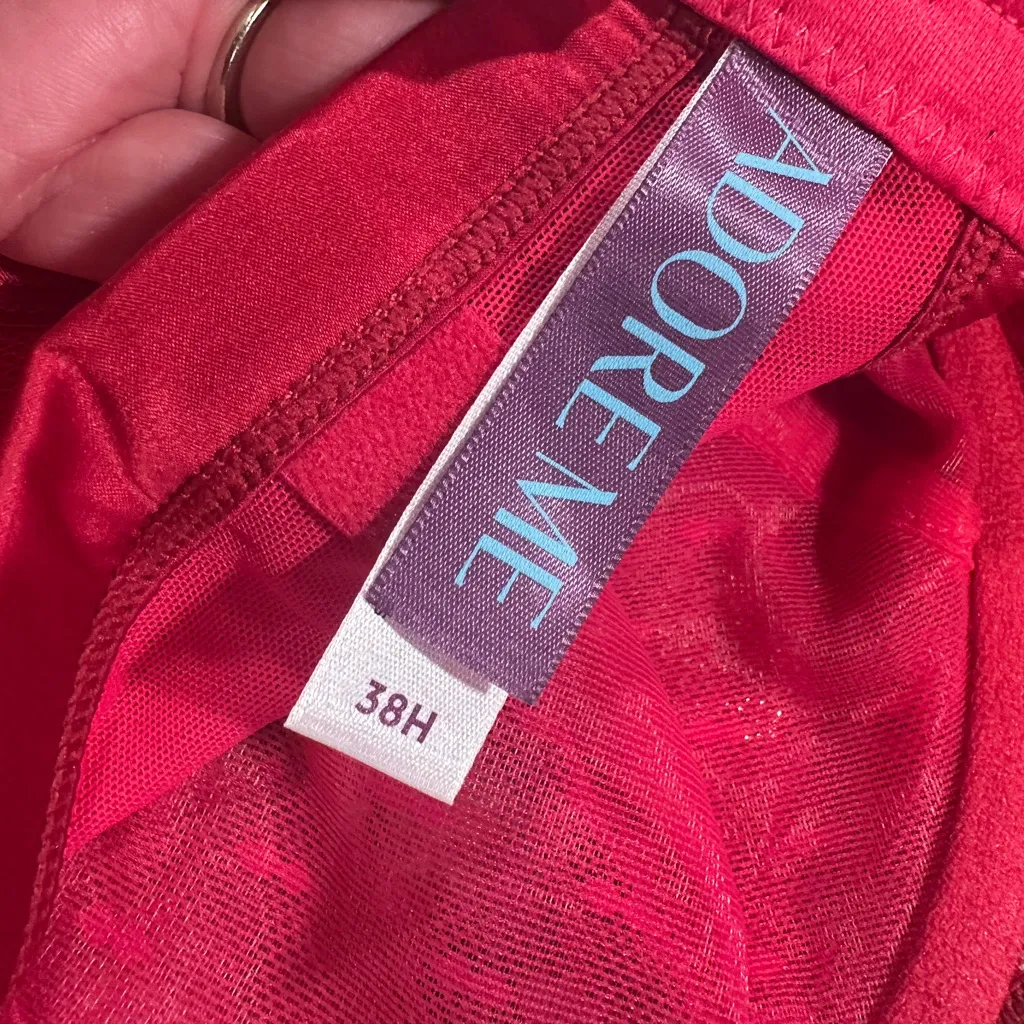 Adore Me Unlined Plus Red Lace Bra Size 38 H - Image 4