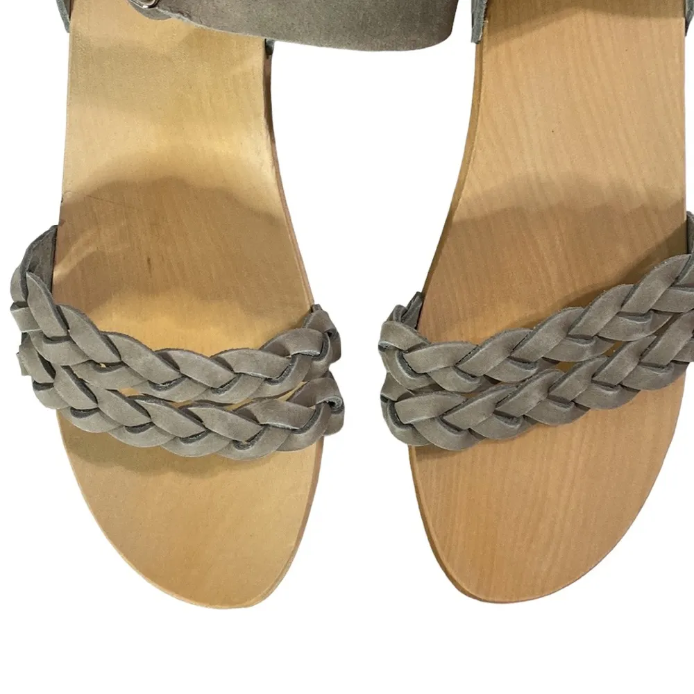 Swedish Hasbeens Tanja Debutant grey braided clog platform sandals size EU 40 - Image 5