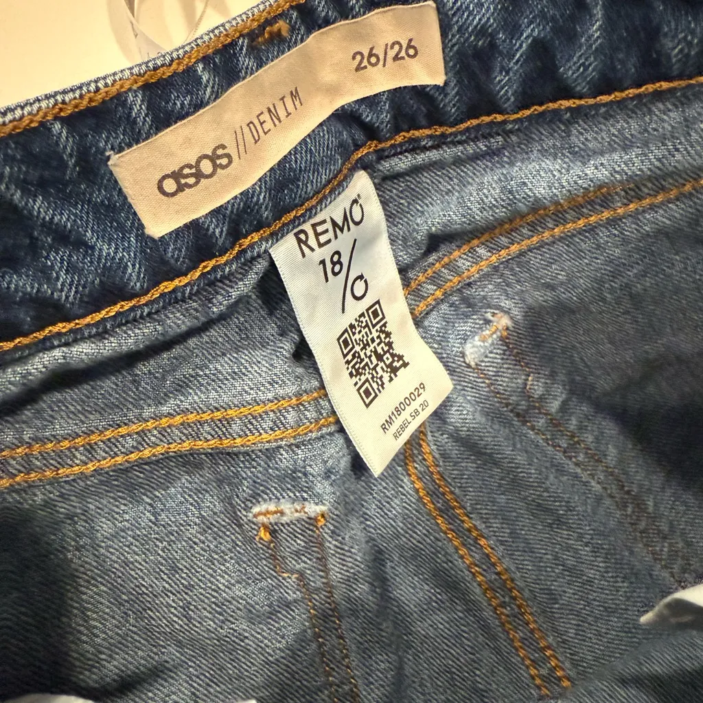 ASOS Blue Denim Jeans with Smiley Face Design Festival Streetwear - Image 5