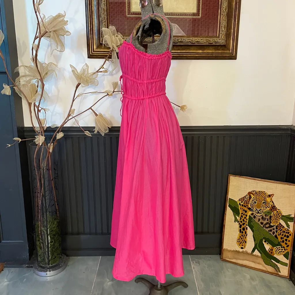 J. Crew Tie Front Voile Organic Cotton Pink Midi Dress - Sz M 🧡🎀 - Image 8