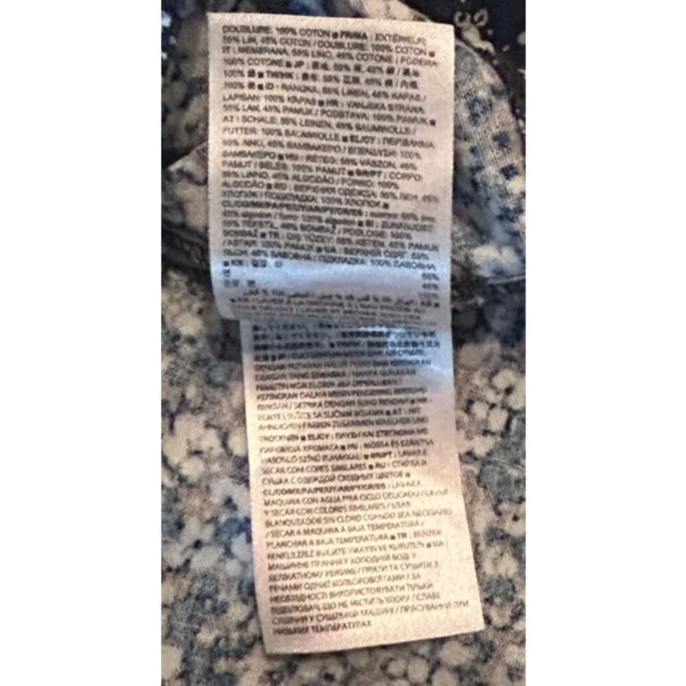 Gap Linen Cotton Fit Flare Blue Floral Sleeveless Summer Spring Dress Women Sz 6 - Image 7