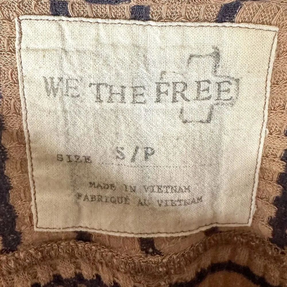 Free People We the Free Auntie Em Striped Thermal Peplum Top, GUC, Size Small - Image 4