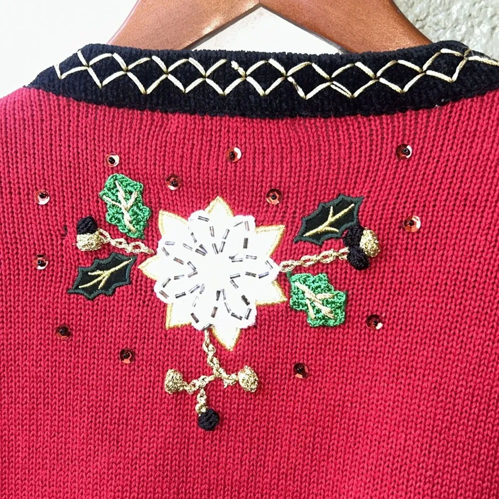 Vintage Christmas Cardigan Sweater BEREK by Takako Saxon - Image 6
