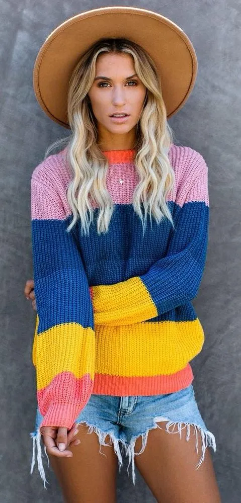 VICI Brady bunch Colorblock Knit Sweater  - Image 3
