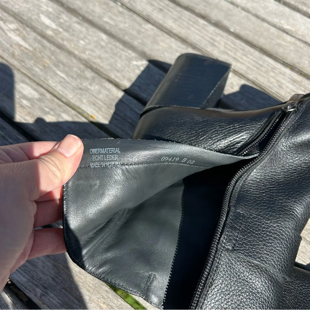 Paul Green Block Heel Belted Black Leather Nirvana Ankle Boot size US 8.5 - Image 9