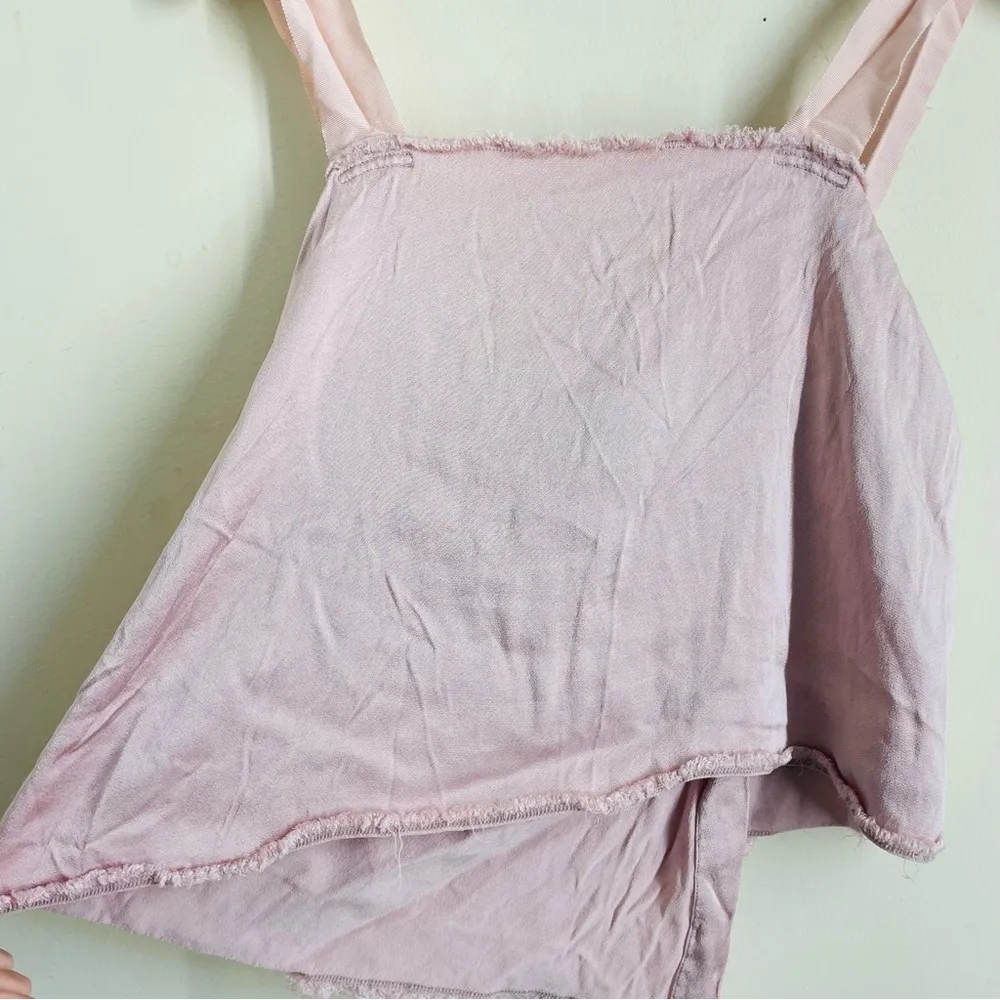 Raquel Allegra Silk Satin Cami Wide Leg Trouser Set Dusty Rose size XS Pink - Image 12