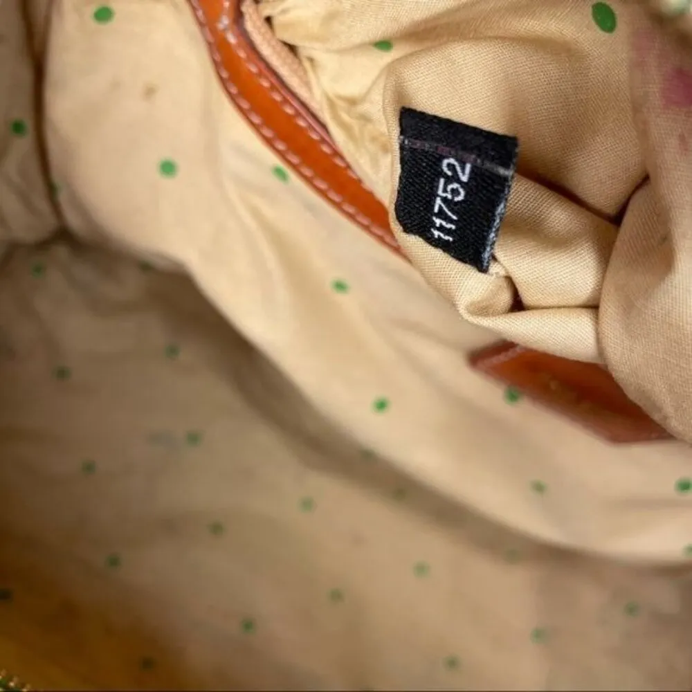 Vintage Kate spade tropical abstract floral purse bag with leather footed bottom - Image 9